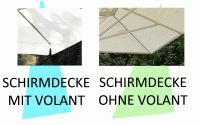 ERSATZ Schirmdecke 360x360cm HELLGRAU OHNE Volant